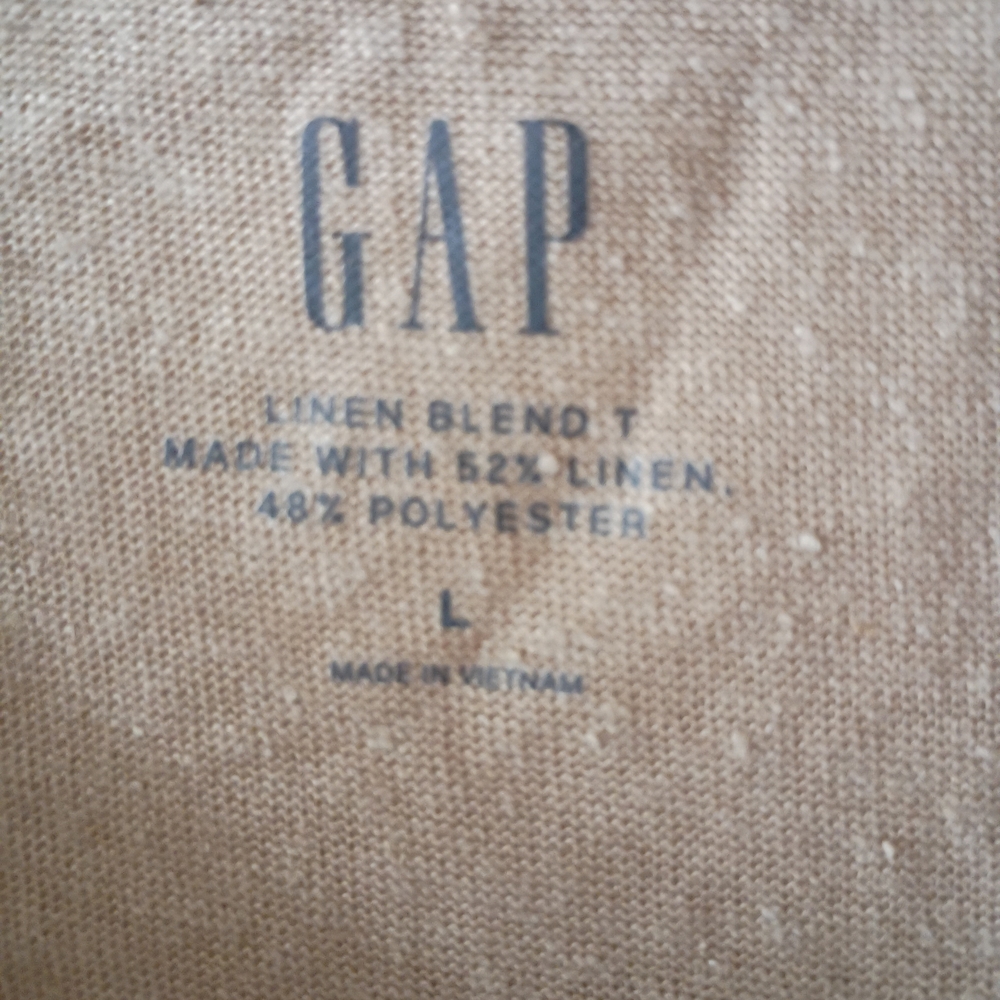 GAP Women's Beige Linen Blend  Short Sleeve Top - Picture 3 of 6